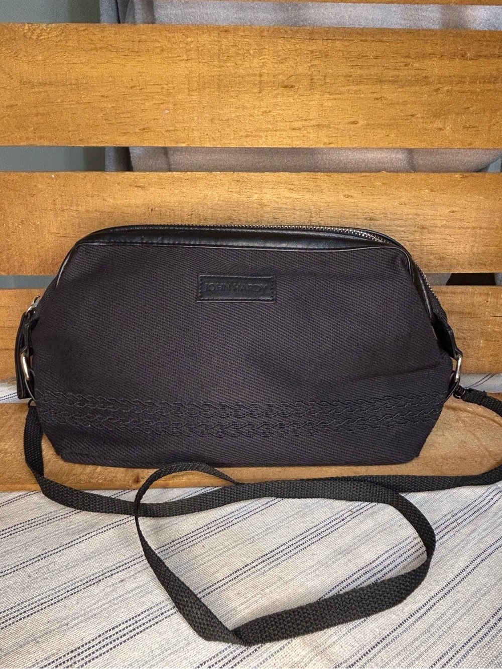 JOHN HARDY CANVAS TOILETRY TRAVEL CROSSBODY BAG